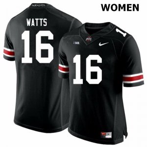 NCAA Ohio State Buckeyes Women's #16 Ryan Watts Black Nike Football College Jersey LKO7745KM